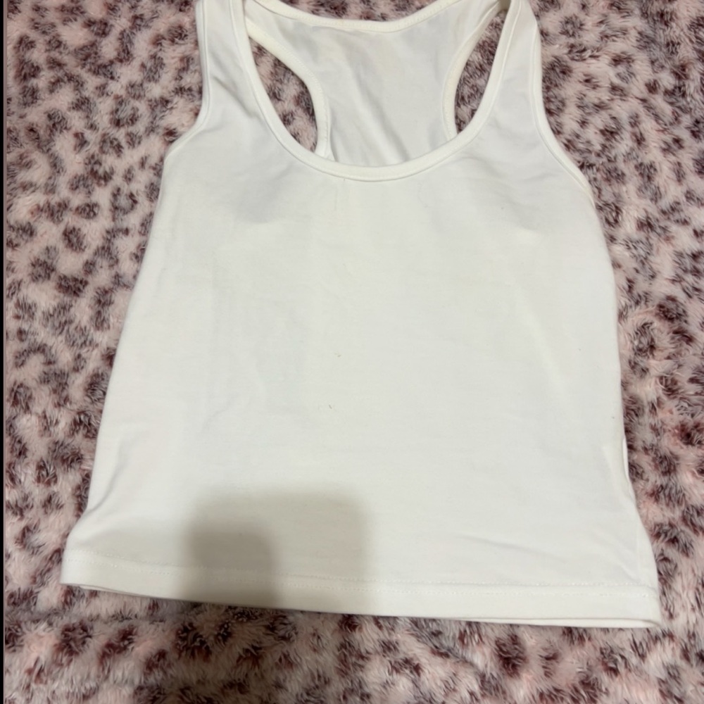 White Racerback Tank Top